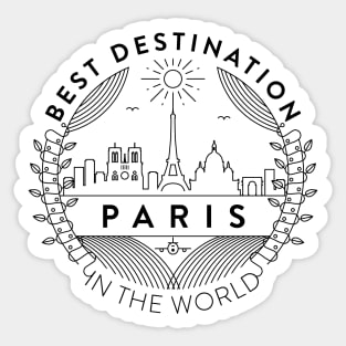 Paris Minimal Badge Design Sticker